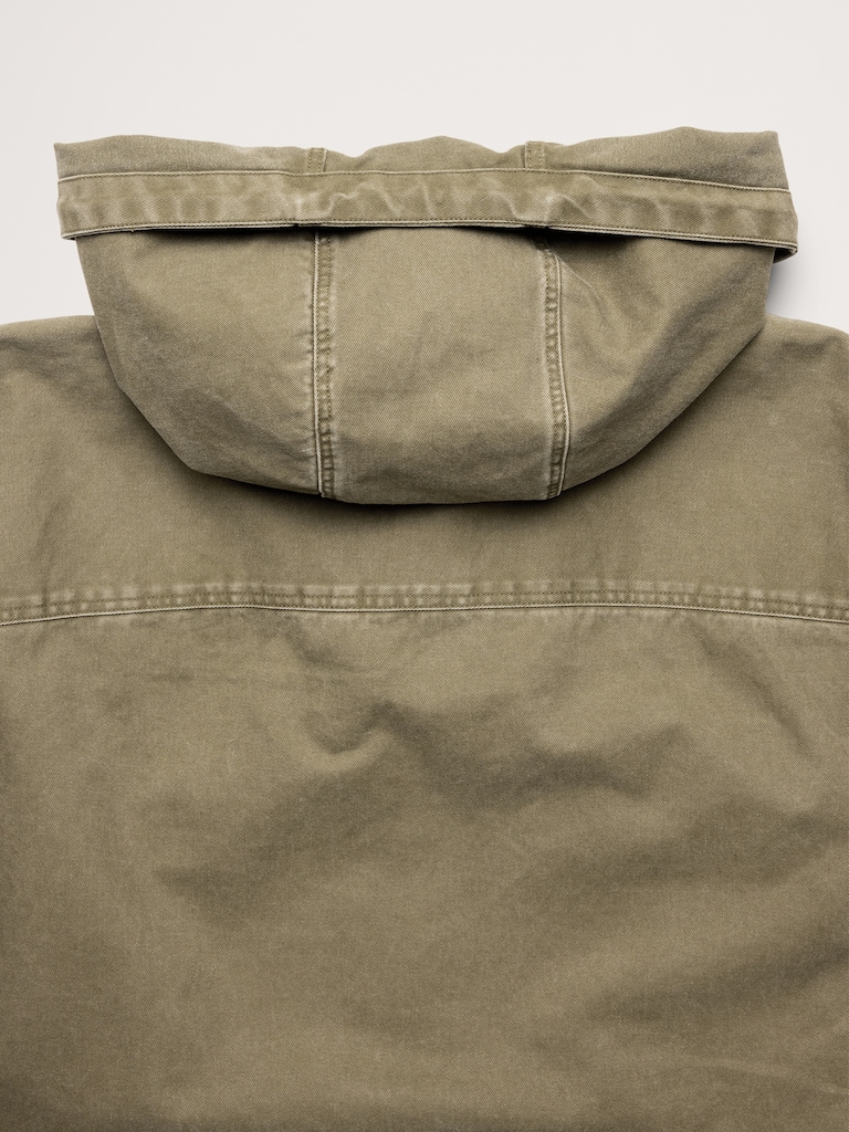 Cotton Twill Hooded Overshirt