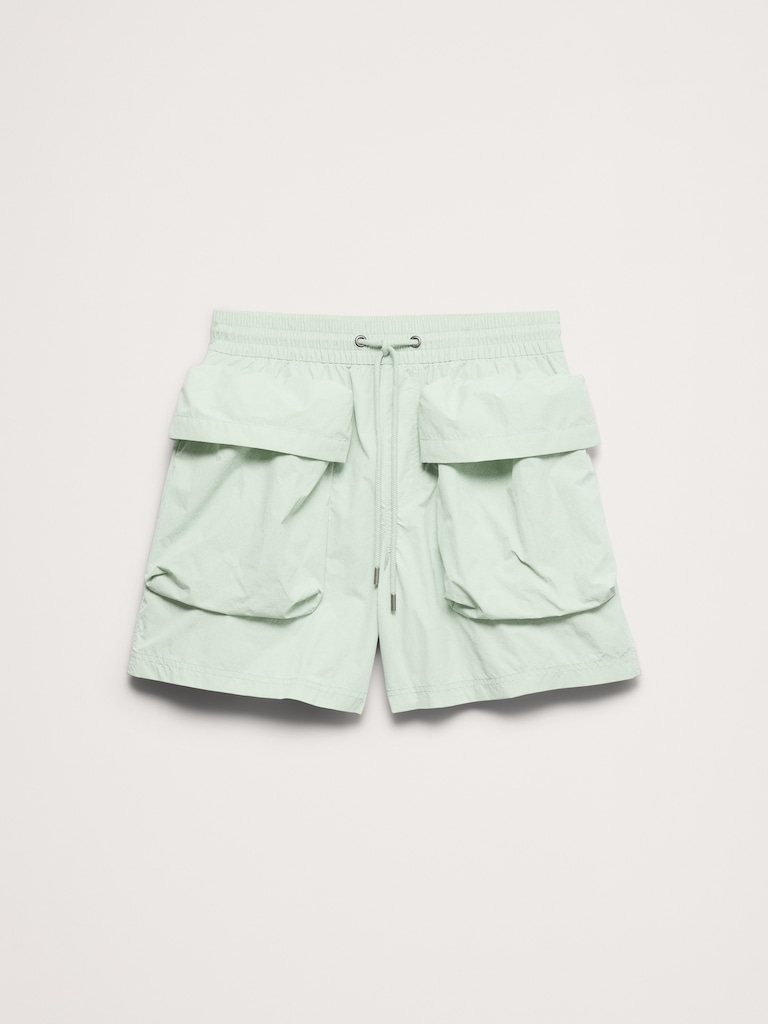 6" Nylon Multi-Pocket Pull-On Short