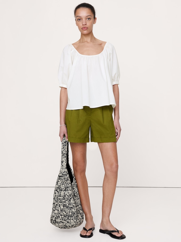 Breezy Cotton Scoop-Neck Top