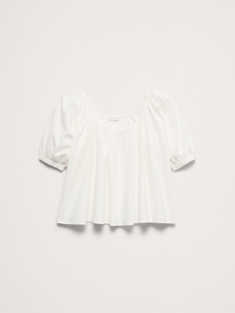 Breezy Cotton Scoop-Neck Top