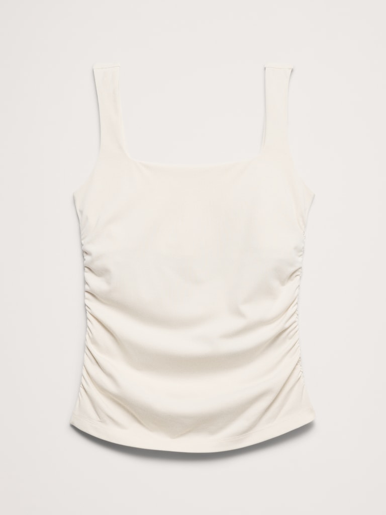 Square-Neck Ruched Top