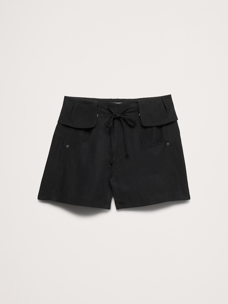 4" TENCEL™-Linen Short with Foldover Waistband