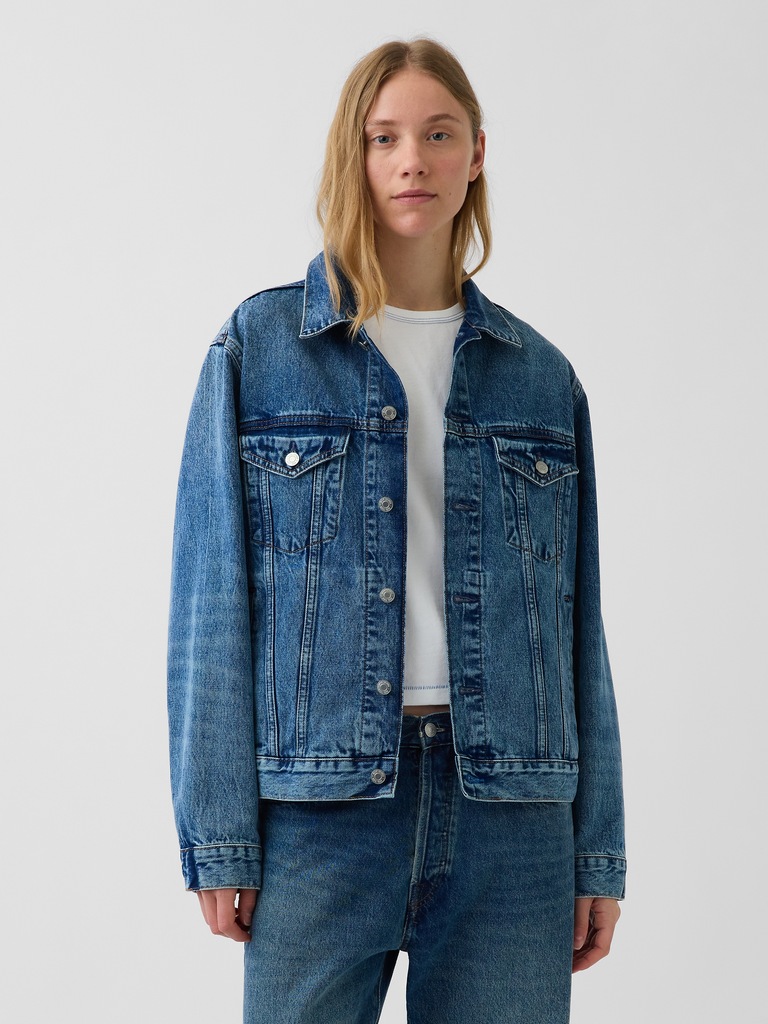 Get Blue Relaxed Icon Denim Jacket
