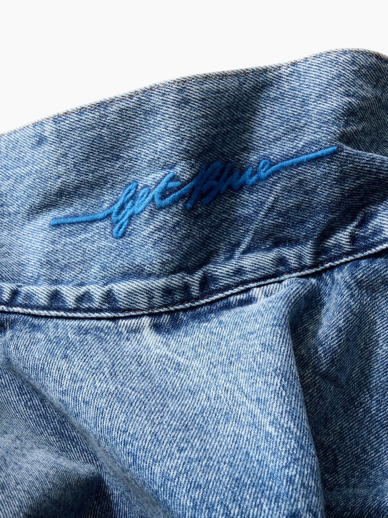 Get Blue Relaxed Icon Denim Jacket