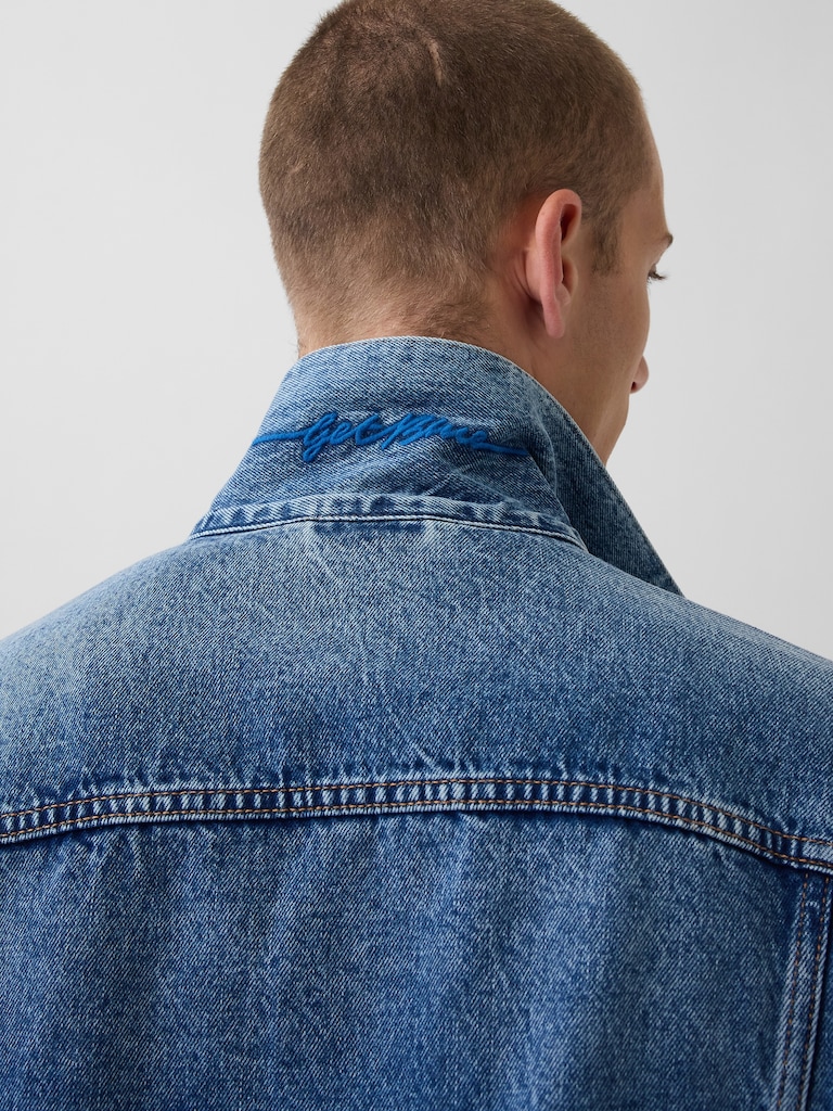 Get Blue Relaxed Icon Denim Jacket