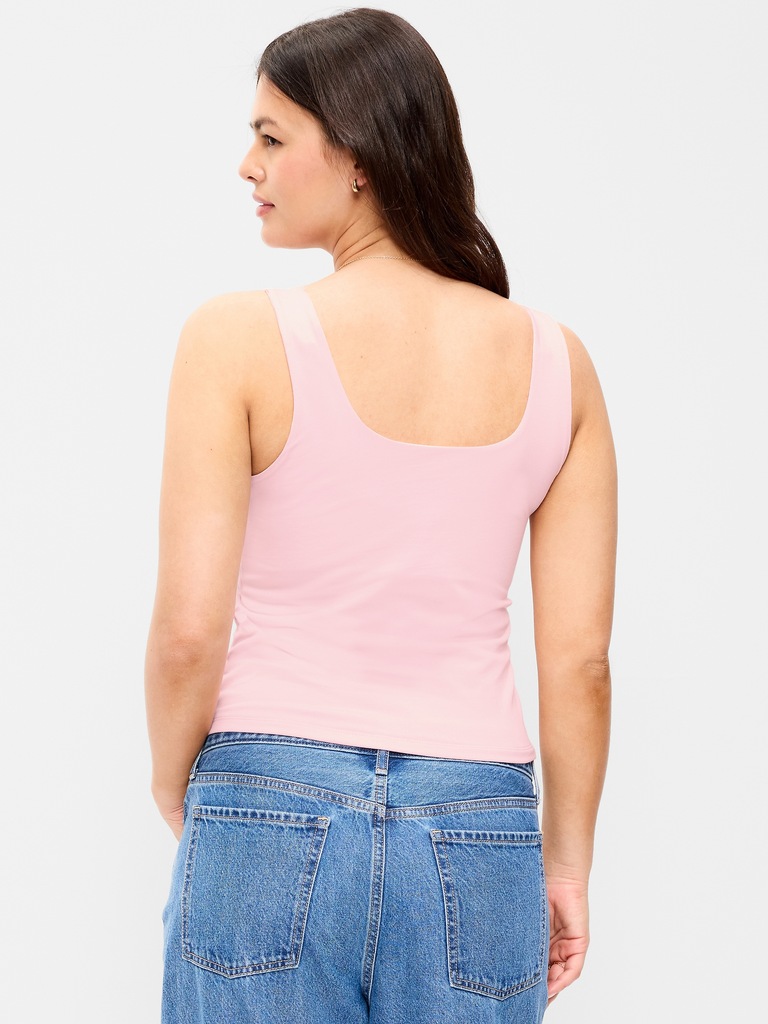 Hug Double-Layer Scoop-Neck Tank Top