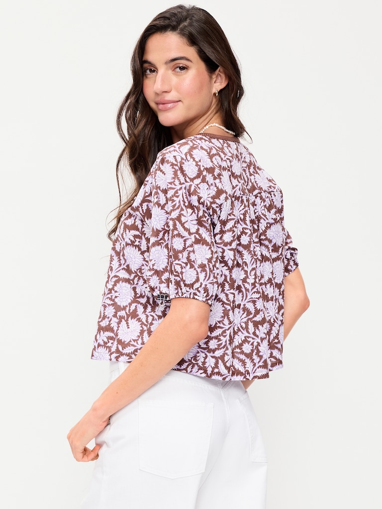Short-Sleeve Beaded Top