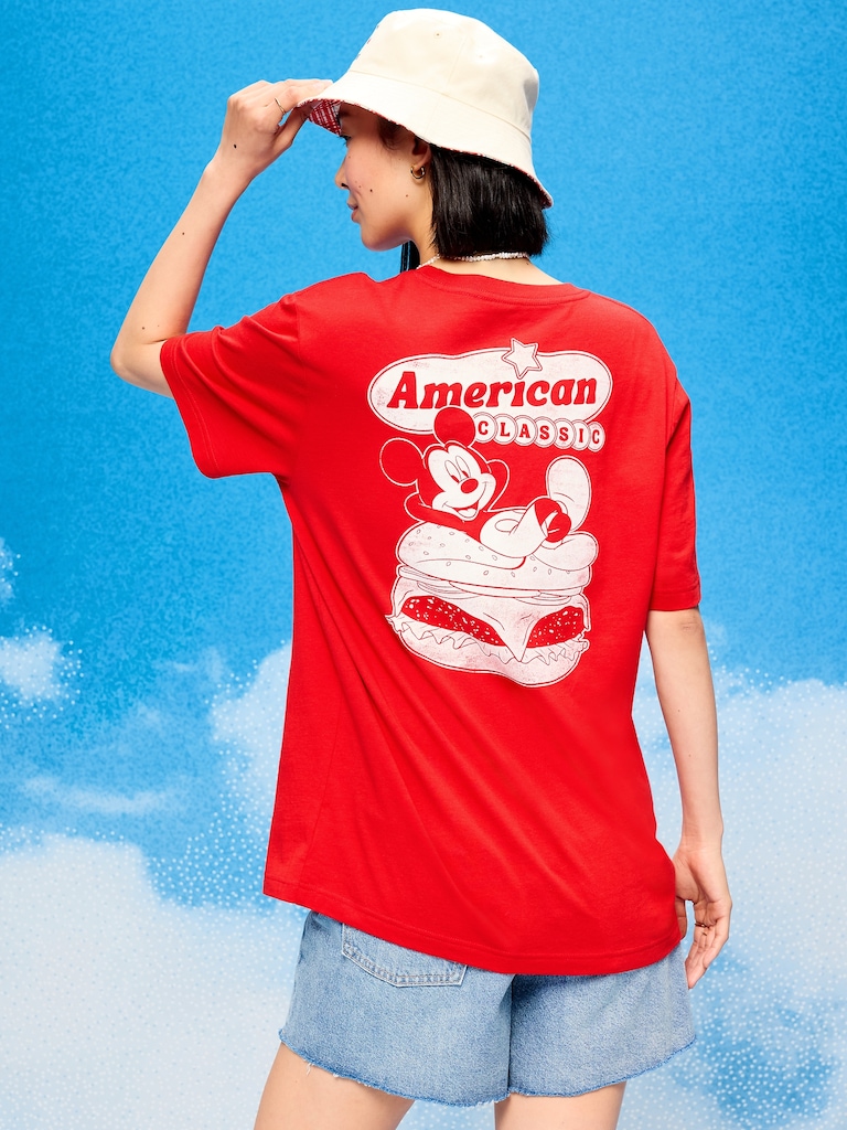 Old Navy x Disney Mickey Mouse Logo-Graphic T-Shirt for Adults