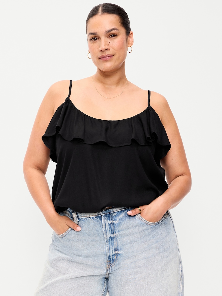 Ruffle-Front Tank Top