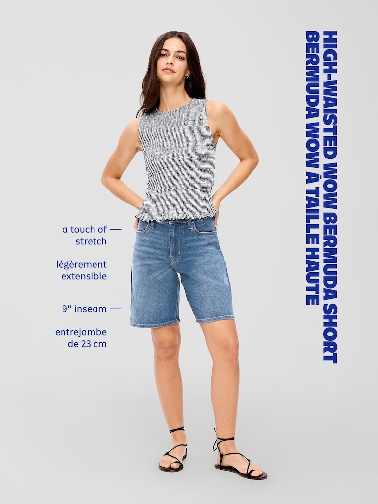 High-Waisted Wow Jean Shorts -- 9-inch inseam