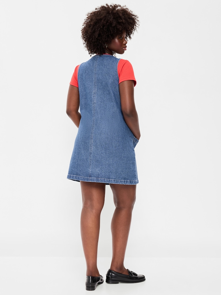 Patch Pocket Denim Mini Dress