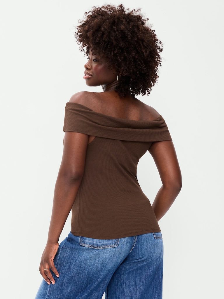 Off-The-Shoulder Fitted Top