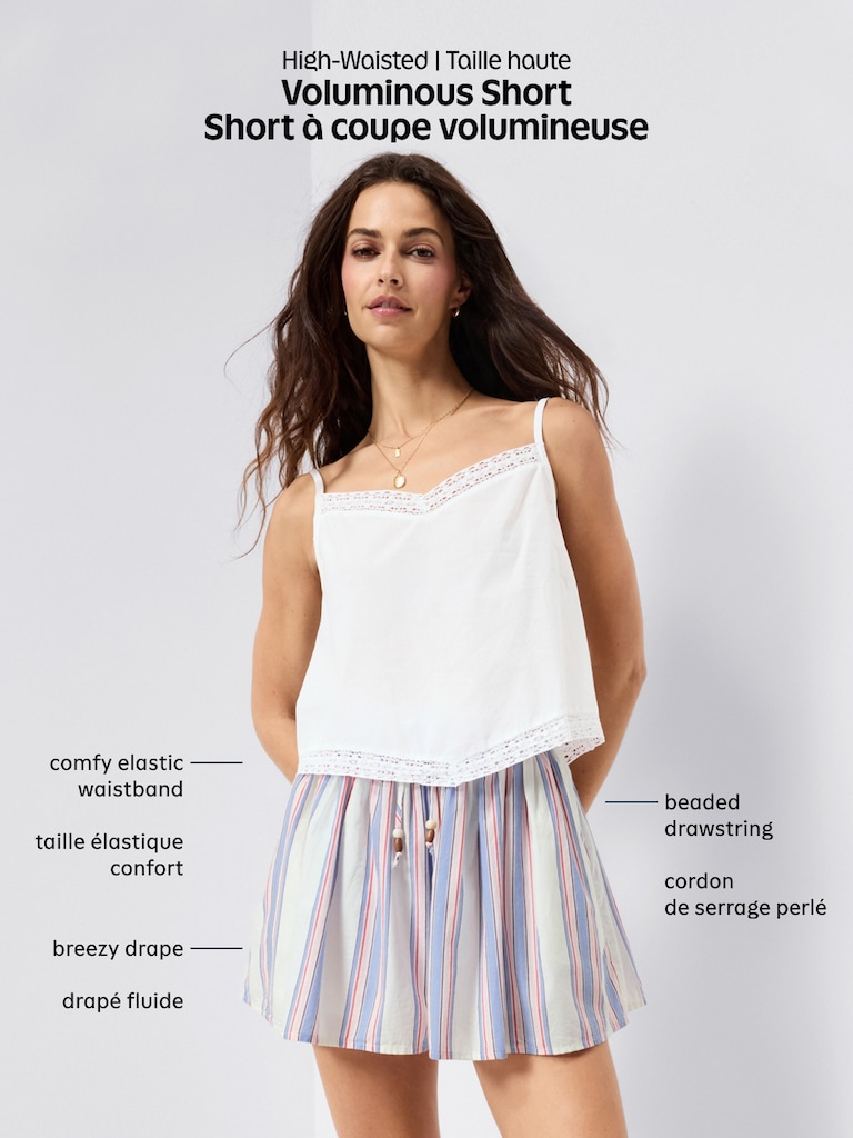 High-Waisted Drapey Skirt Short