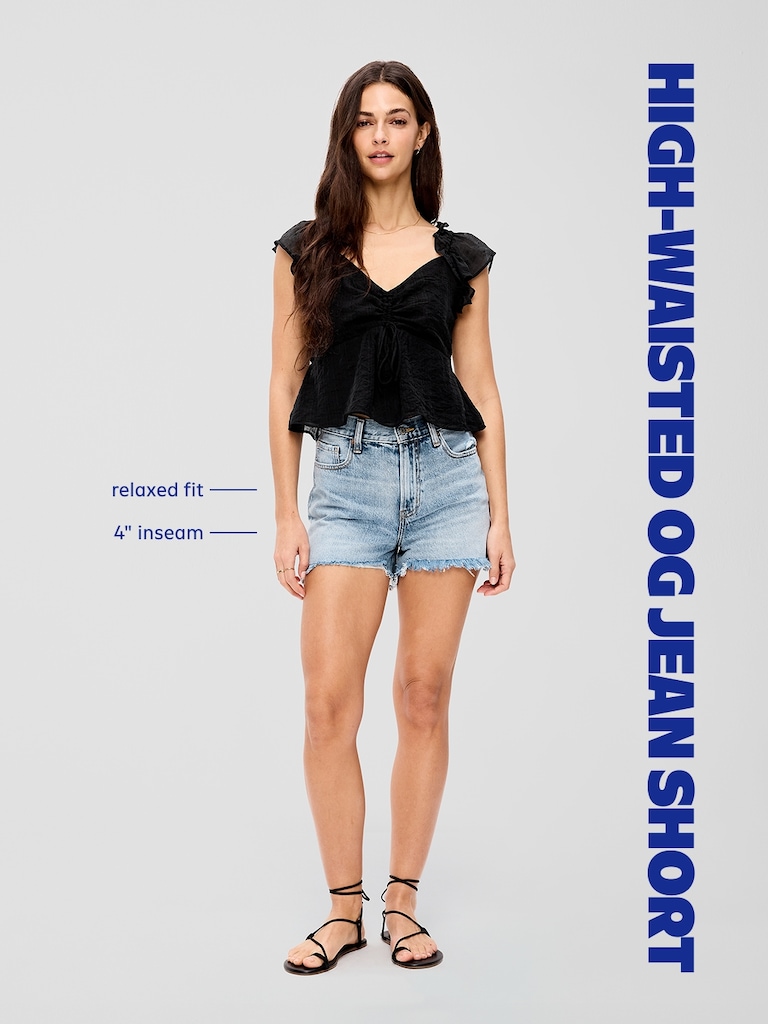 High-Waisted OG Cut-Off Jean Shorts -- 4-inch inseam