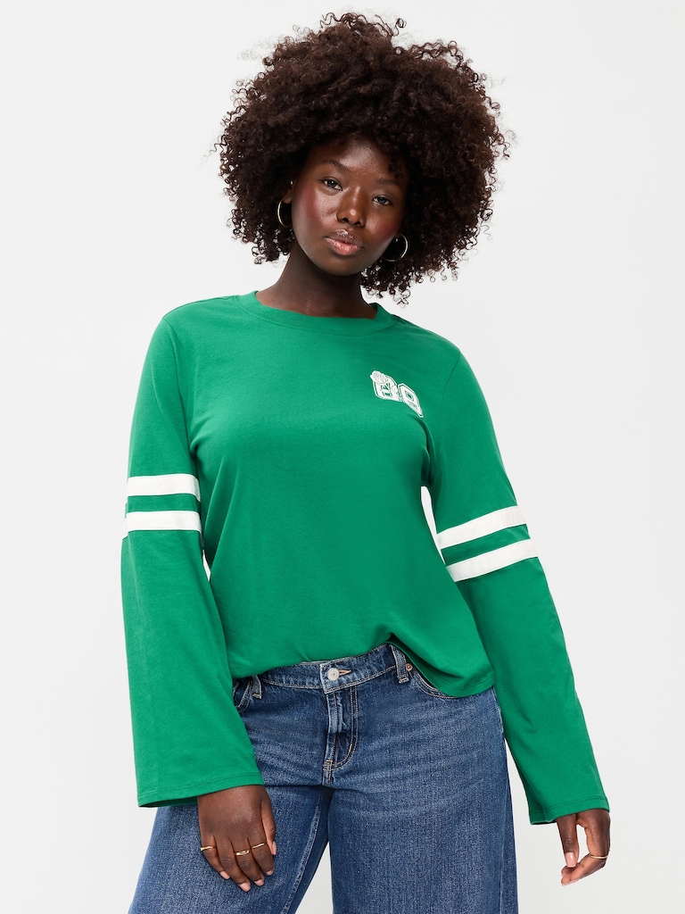 T-shirt passe-partout à imprimé à manches longues
