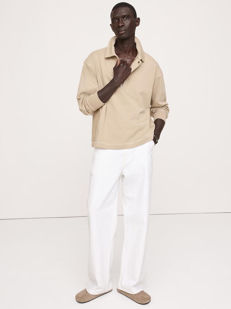 Polo aviateur en coton épais