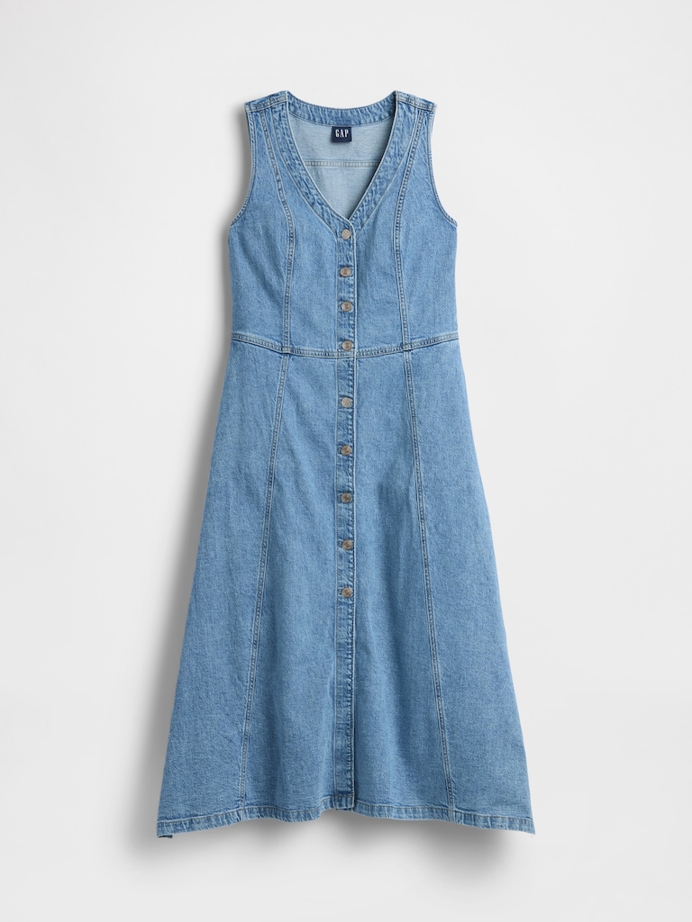 Denim Handkerchief Midi Dress
