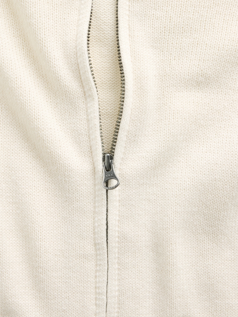 100% Cotton Relaxed Zip Sweater Hoodie