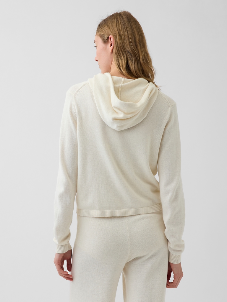 100% Cotton Relaxed Zip Sweater Hoodie