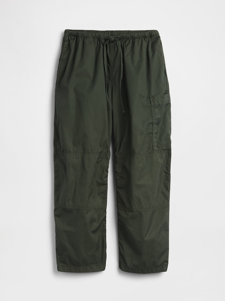 Mid Rise Twill Easy Barrel Utility Pants
