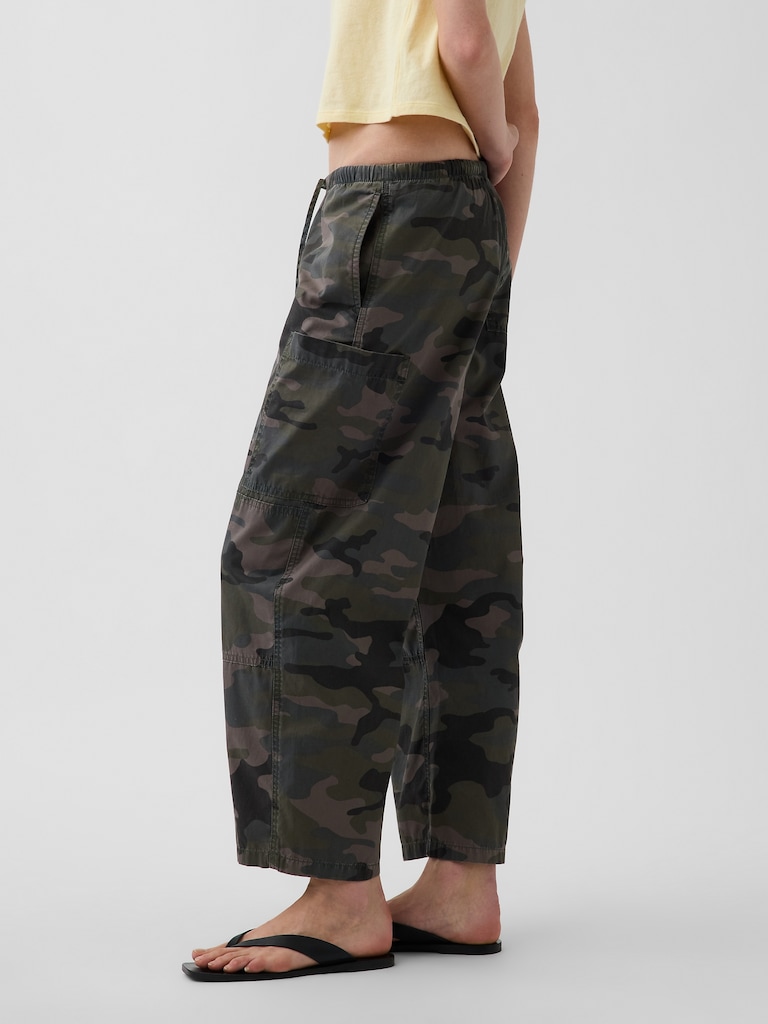Mid Rise Twill Easy Barrel Utility Pants