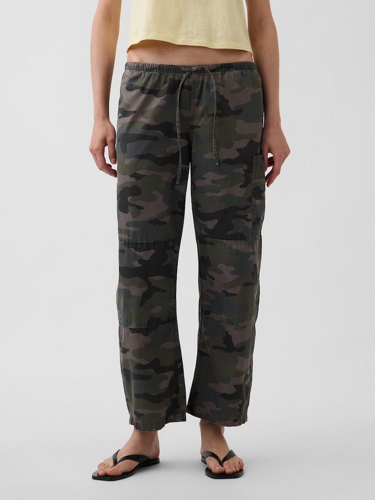 Mid Rise Twill Easy Barrel Utility Pants