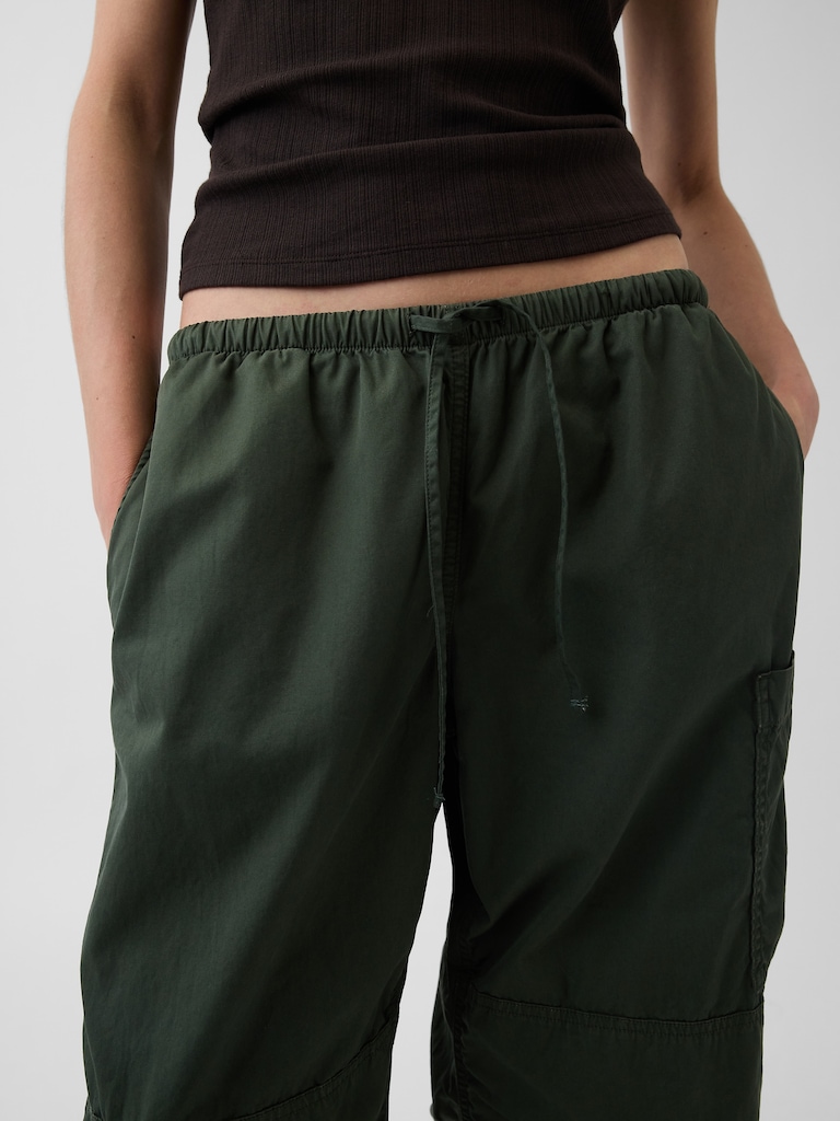 Mid Rise Twill Easy Barrel Utility Pants