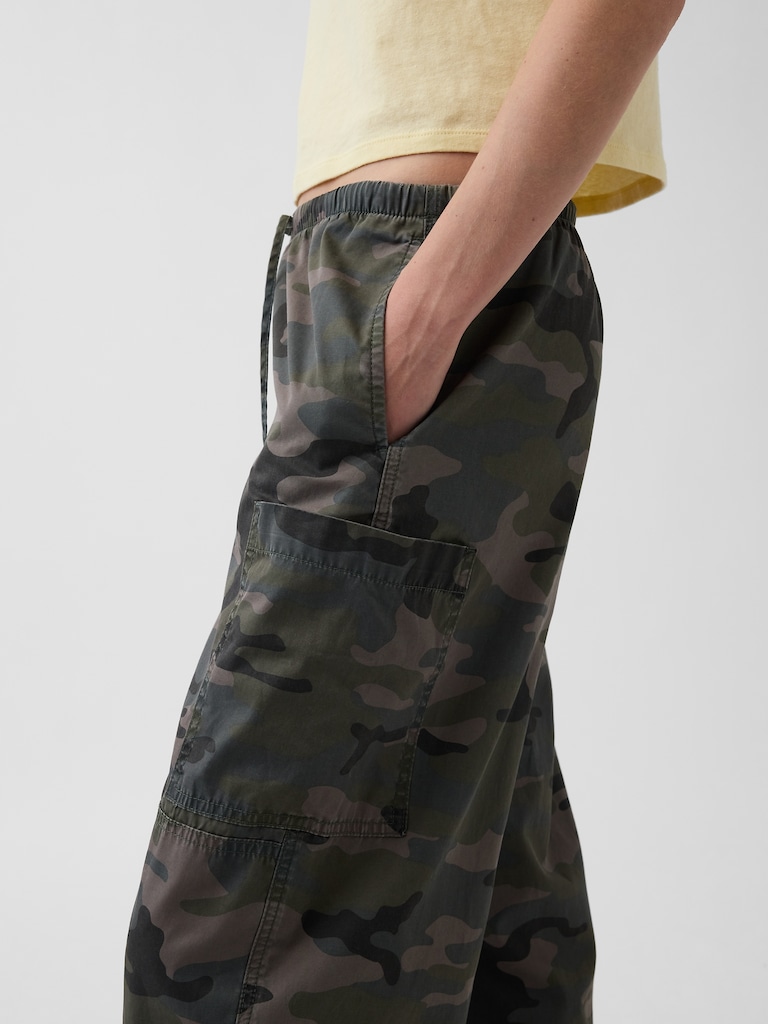 Mid Rise Twill Easy Barrel Utility Pants