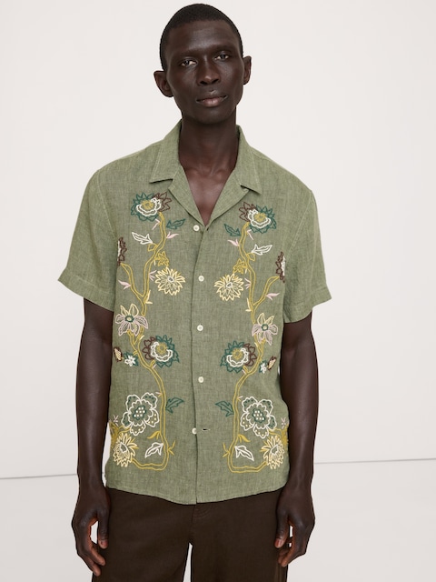 Men's Casual Linen & Linen Blend Shirts | Banana Republic