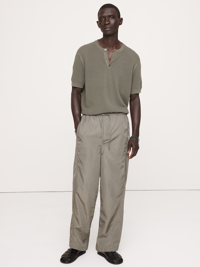 Loose Nylon Drawstring Pant
