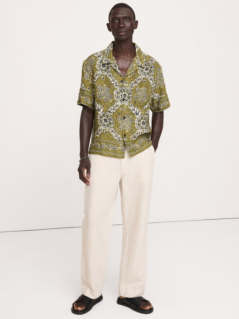 Standard-Fit Linen Resort Shirt