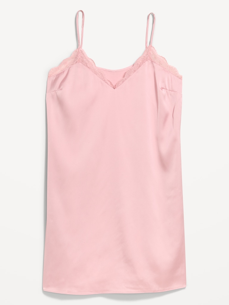Satin Lace-Trim Sleep Dress