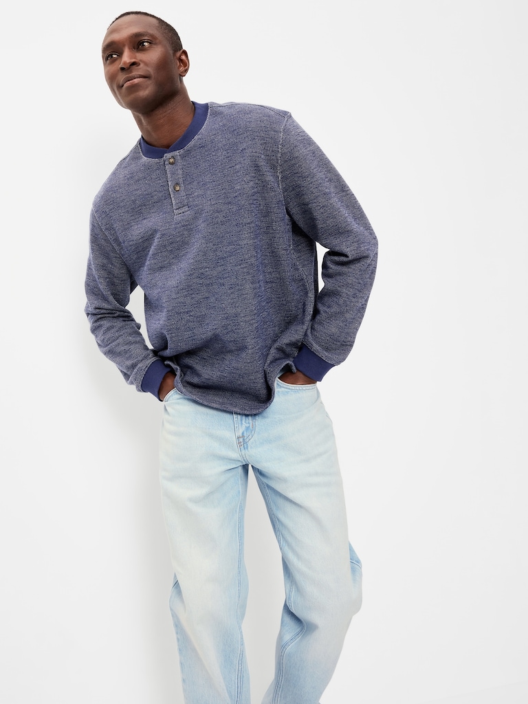 T-shirt henley en molleton