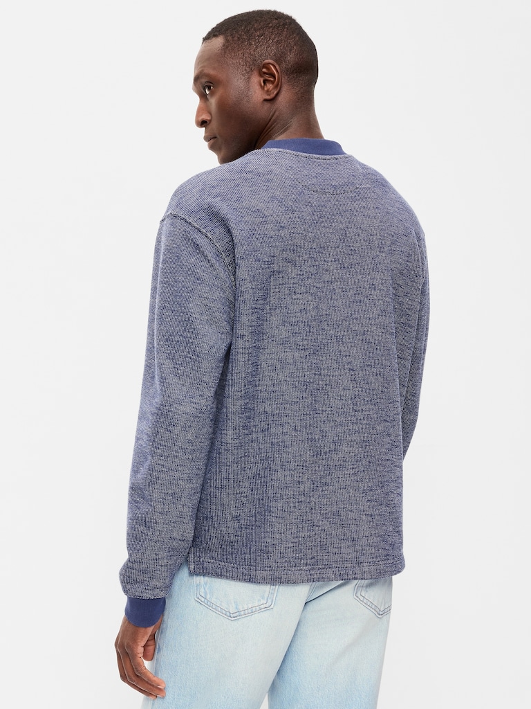 T-shirt henley en molleton
