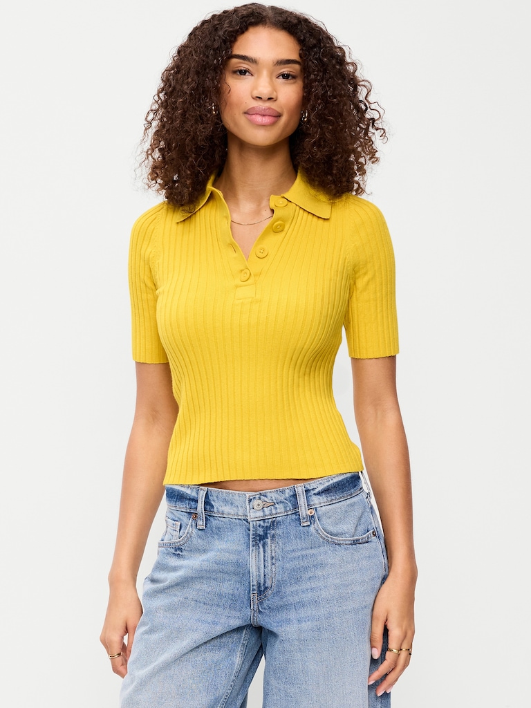 Short-Sleeve Ribbed Polo