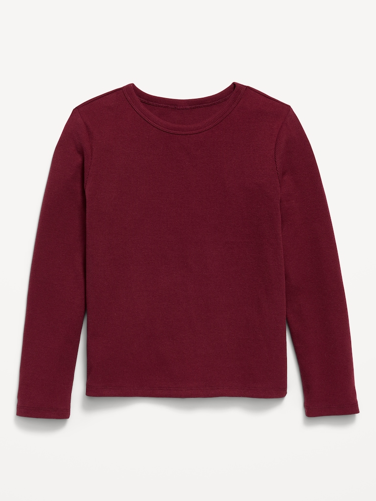 Softest Long-Sleeve Ribbed T-Shirt for Girls
