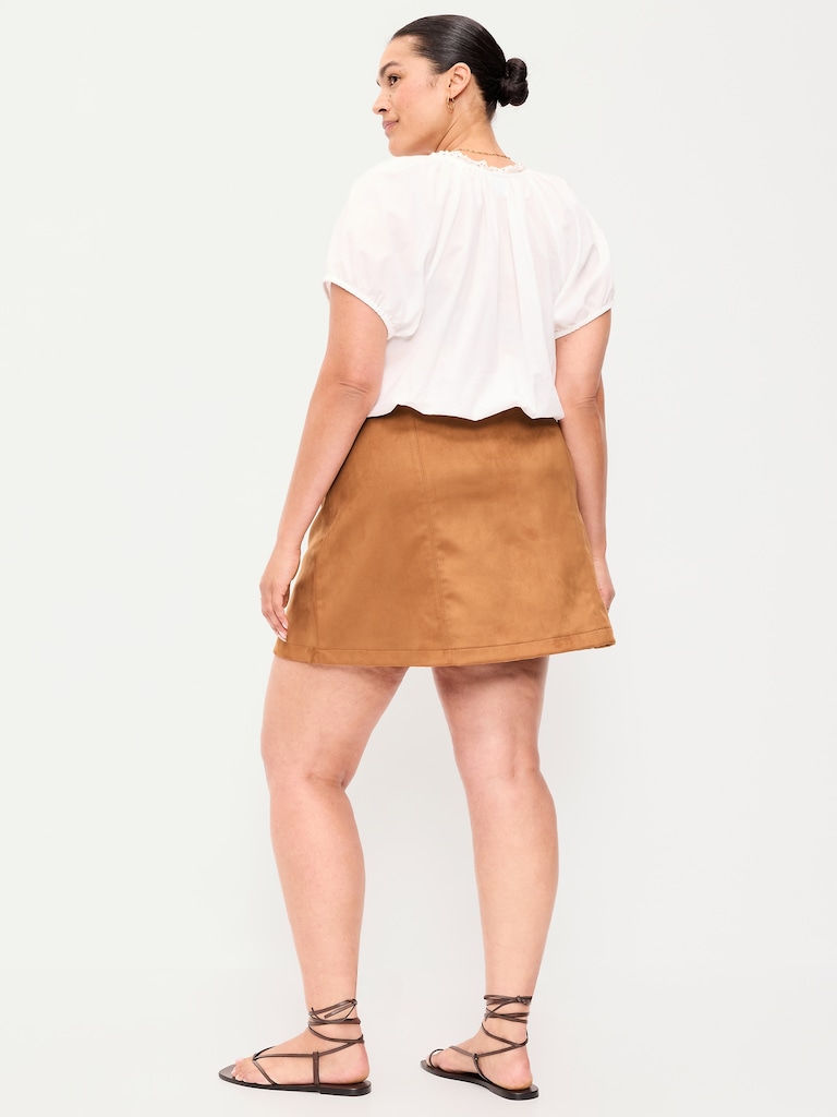 Faux-Suede Mini Skirt
