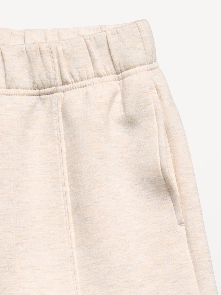 Pantalon jambe large à taille haute en molleton raffiné pour fille