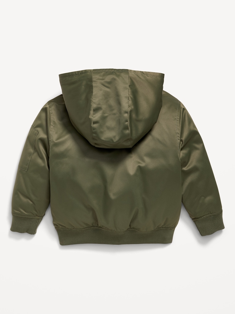 Blouson d’aviateur surdimensionné hydrorésistant en satin pour tout-petit