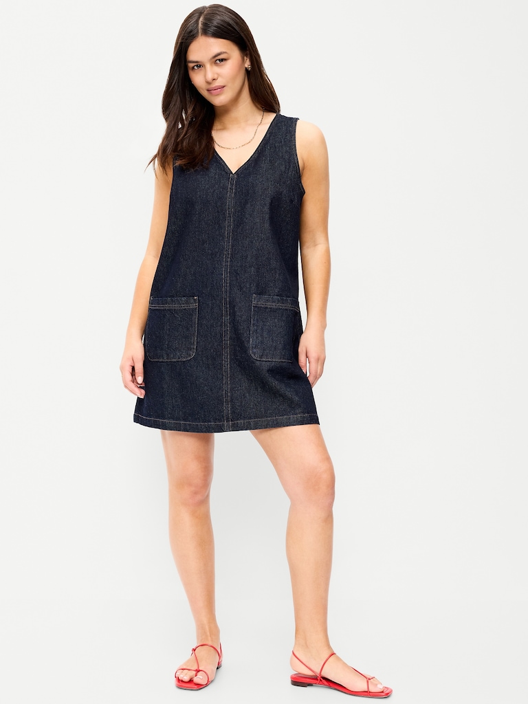Patch Pocket Denim Mini Dress