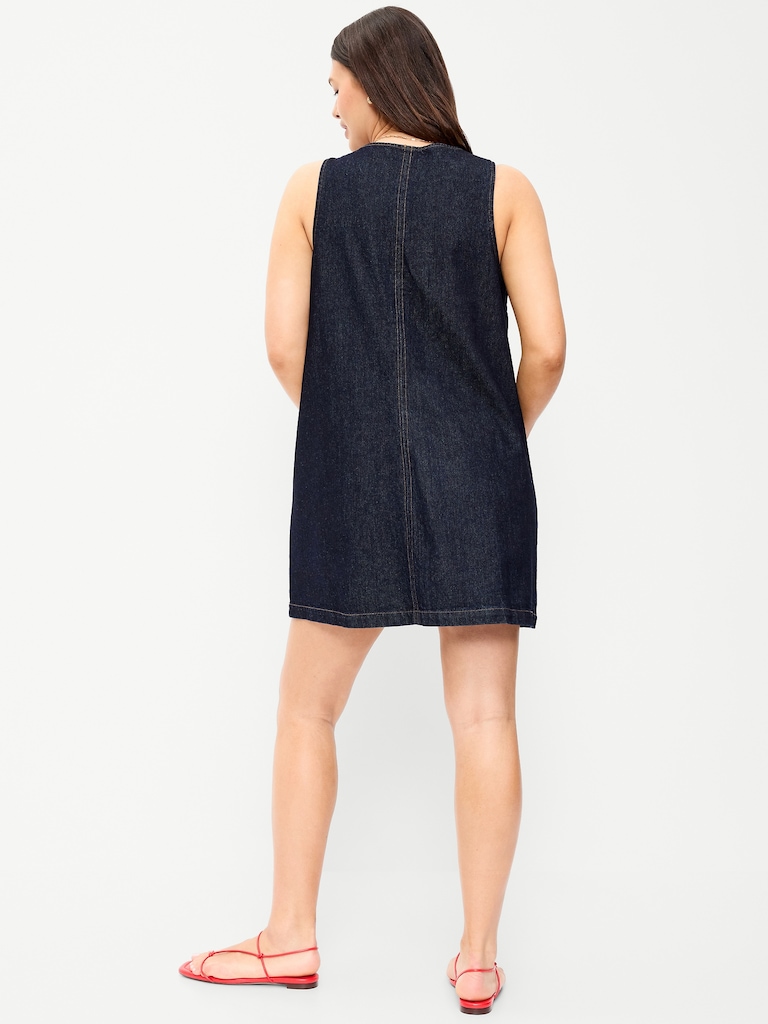 Patch Pocket Denim Mini Dress