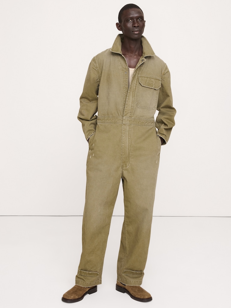 Cotton Twill Utility Jumpsuit