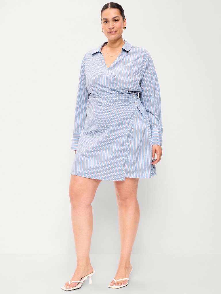 Wrap Mini Shirt Dress