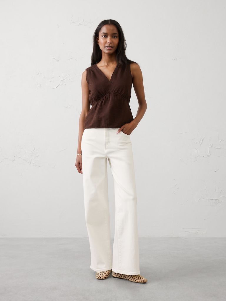 Gauze V-Neck Top