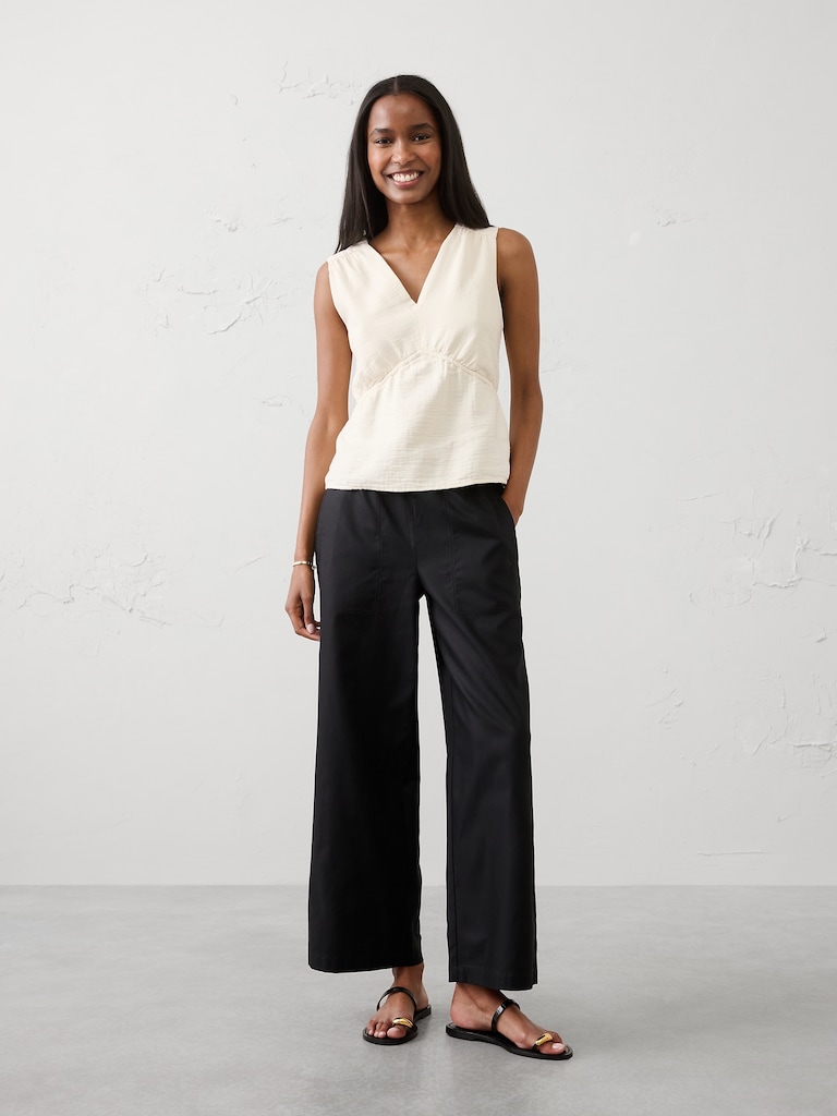 Gauze V-Neck Top