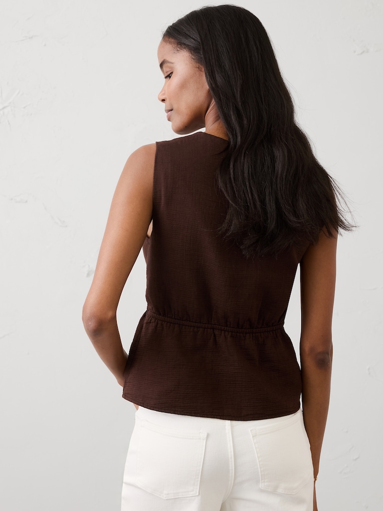 Gauze V-Neck Top