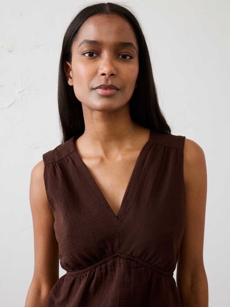 Gauze V-Neck Top