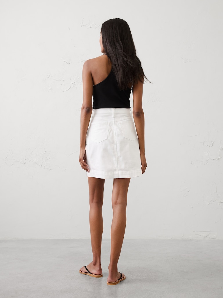 Denim Pieced Utility Mini Skirt