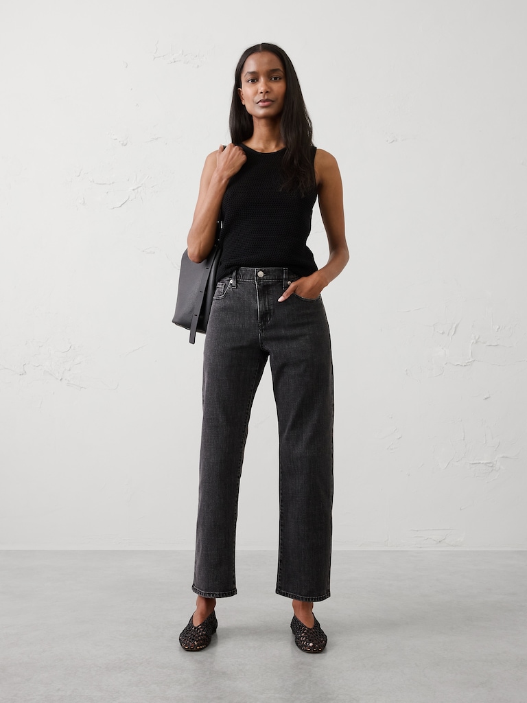 Straight-Leg Mid-Rise Jean