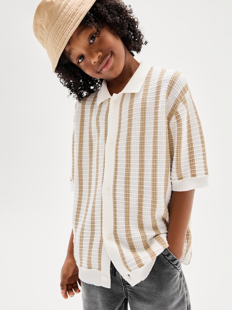 Kids Relaxed Textured Sweater Shirt